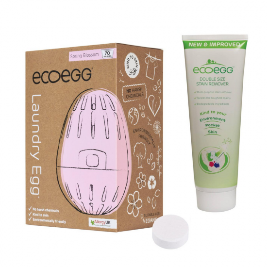 Стартов пакет - Яйце за пране EcoEgg за 70 пранета + Препарат за петна - BIG SIZE + Детокс таблетка